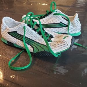 Vintage Puma's white/green mesh & leather sz 7